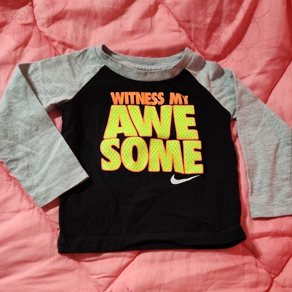 NWOT Nike Kids Black and Gray Long Sleeve Shirt